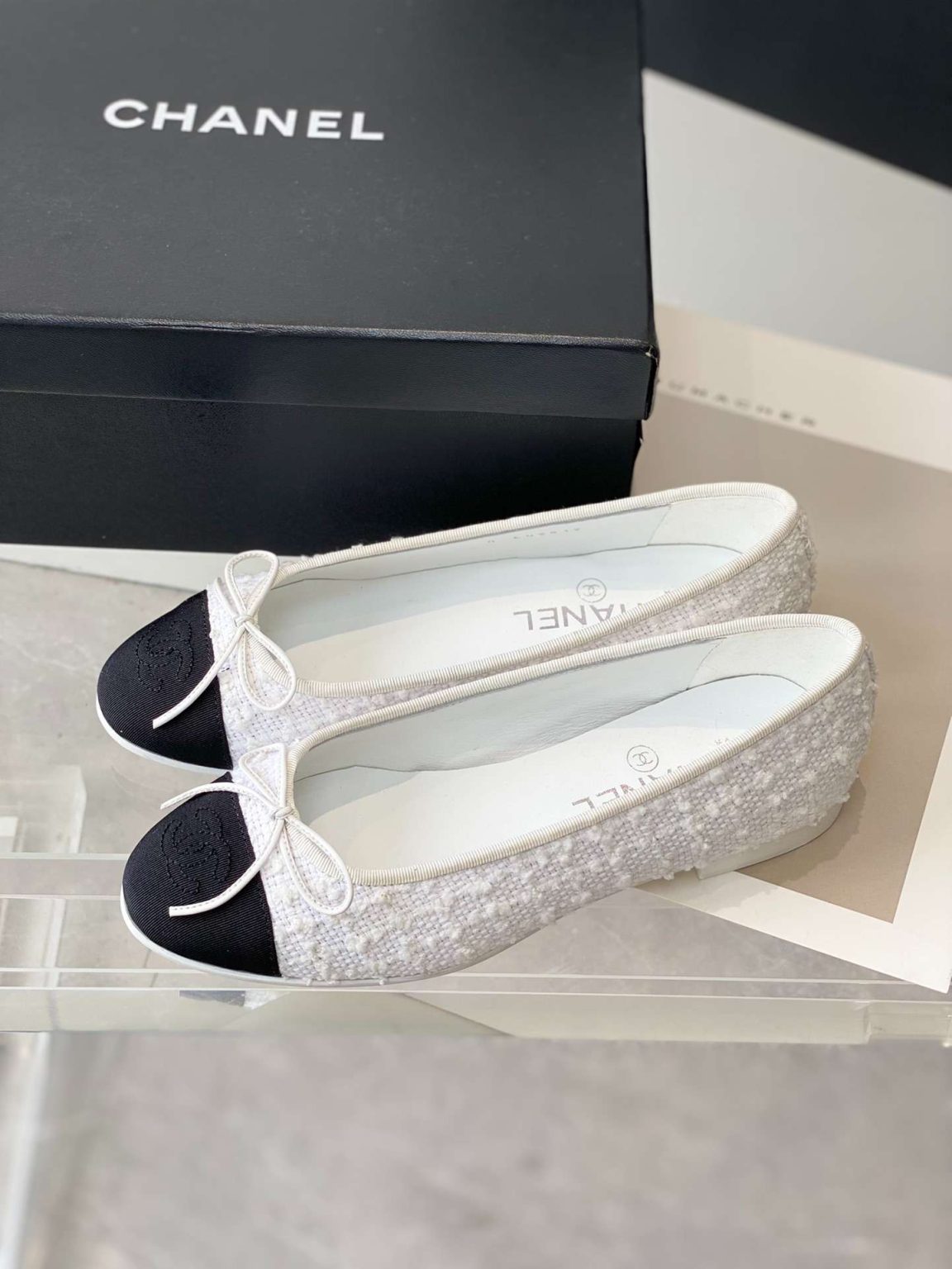 Chanel Ballet Flats White For Women