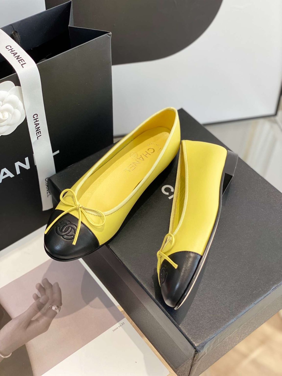 Chanel Ballet Flats Yellow For Women