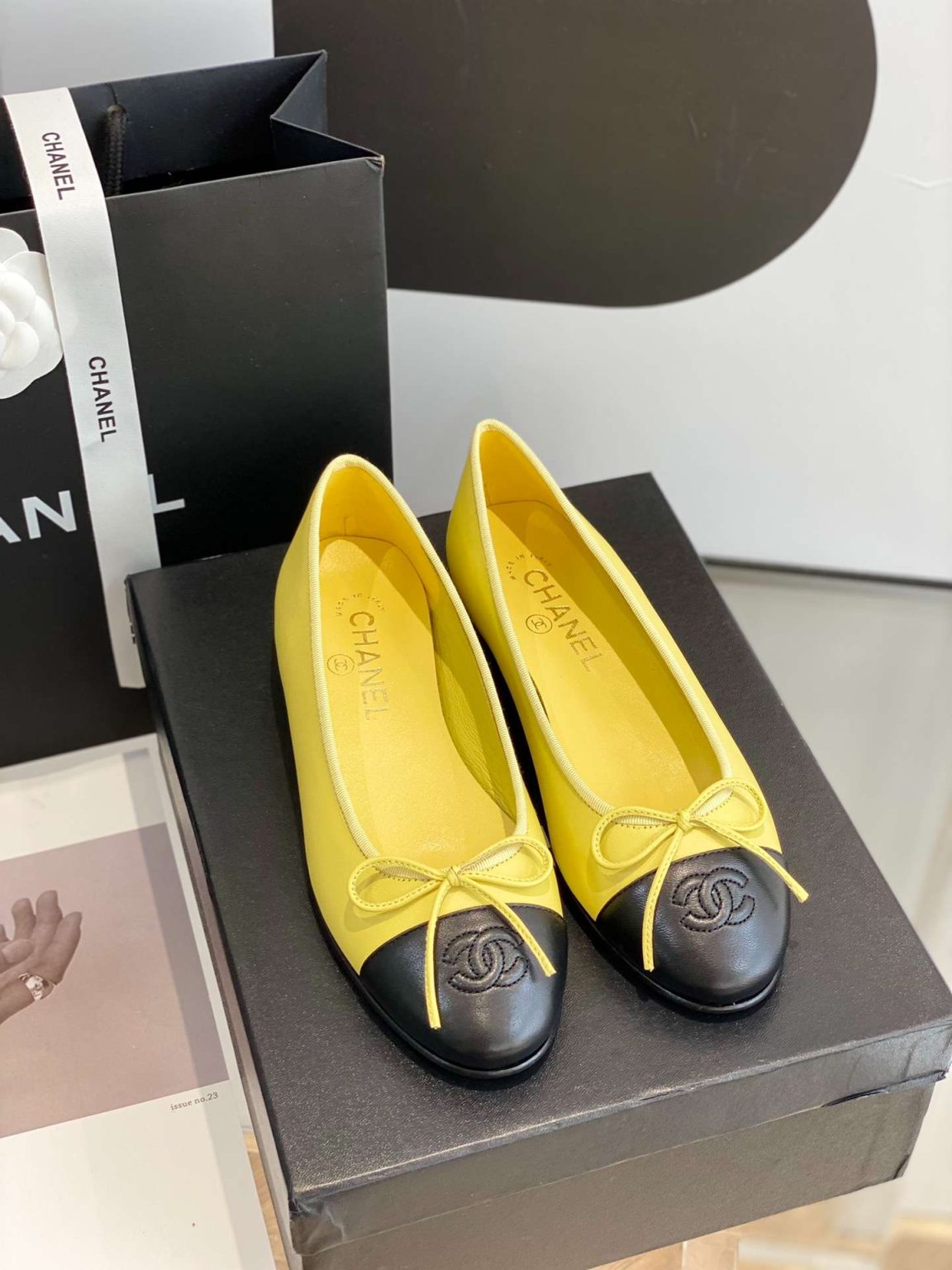 Chanel Ballet Flats Yellow For Women