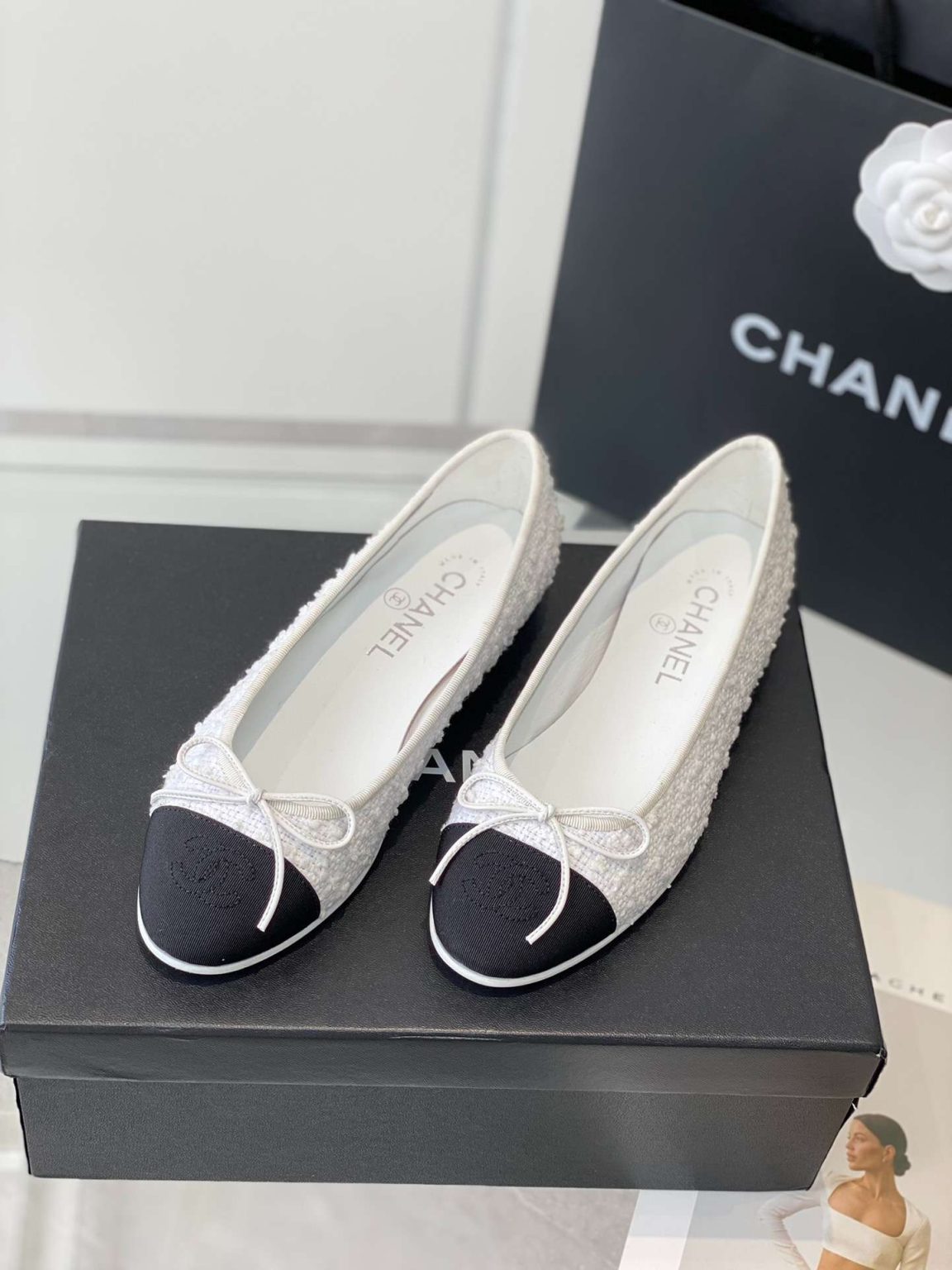 Chanel Ballet Flats White For Women