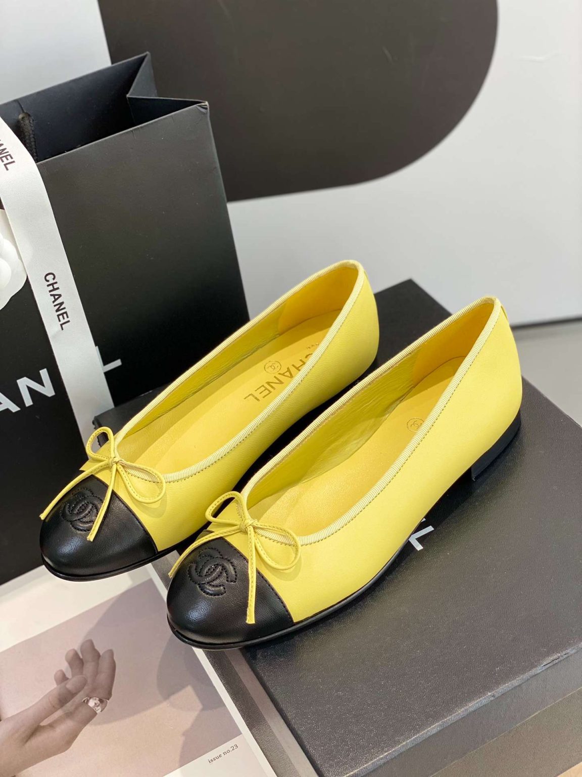 Chanel Ballet Flats Yellow For Women