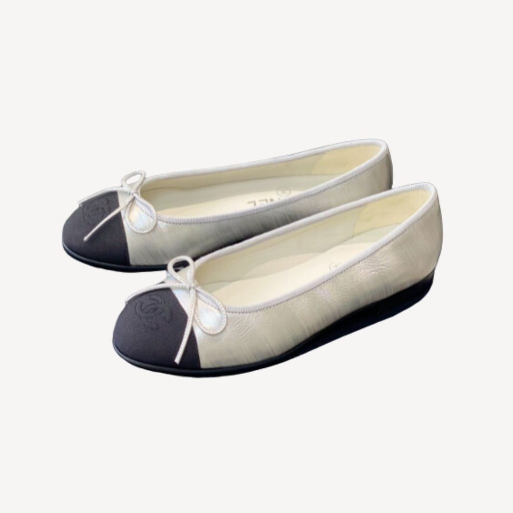 Chanel Ballet Flats Silver For Women