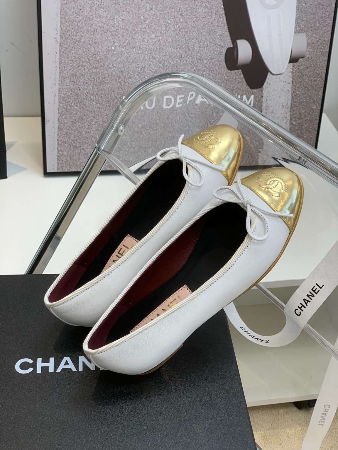 Chanel Ballet Flats White For Women