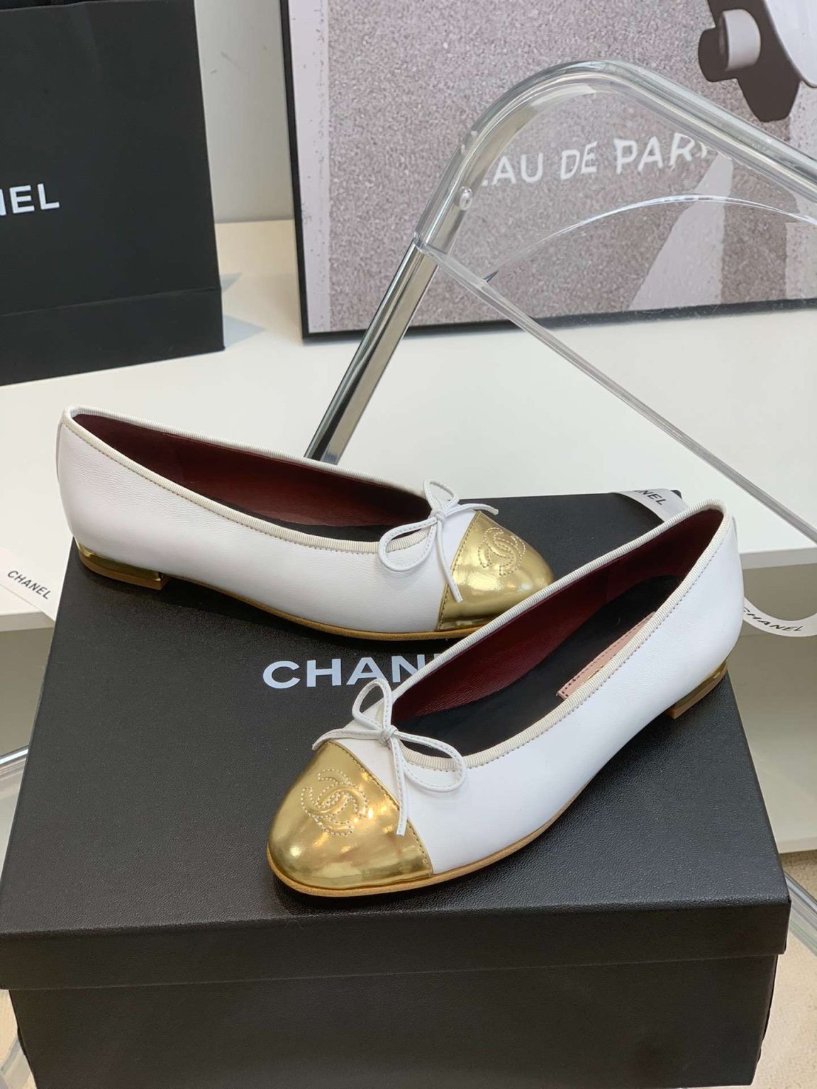 Chanel Ballet Flats White For Women