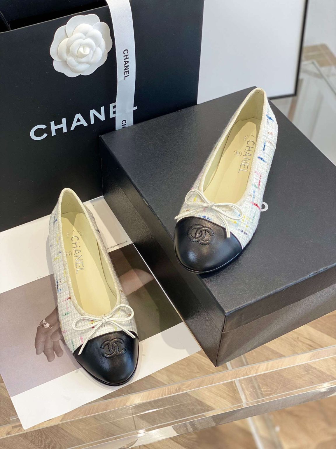 Chanel Ballet Flats White For Women