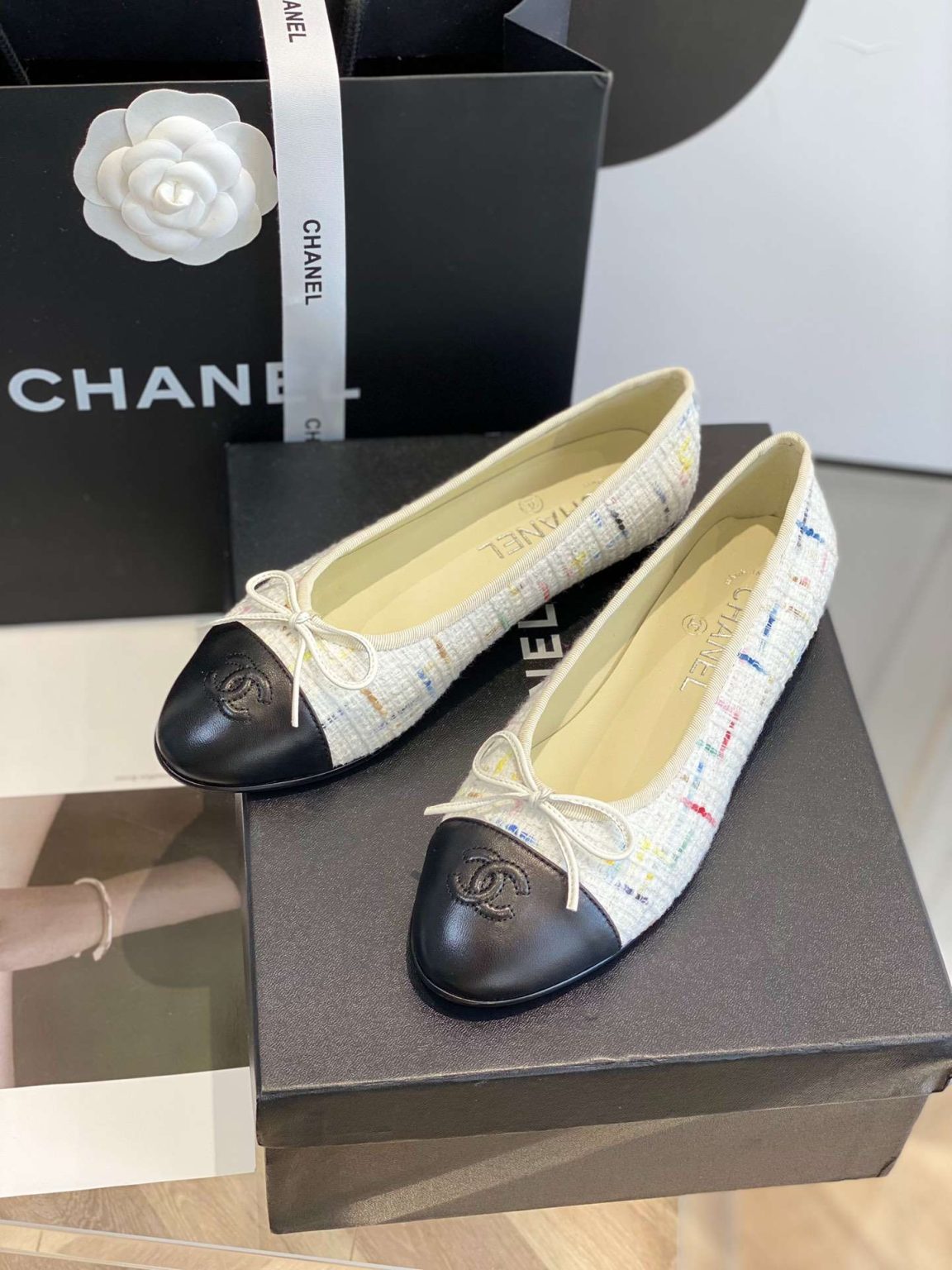 Chanel Ballet Flats White For Women