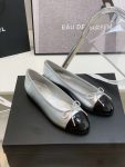 Chanel Ballet Flats Silver For Women