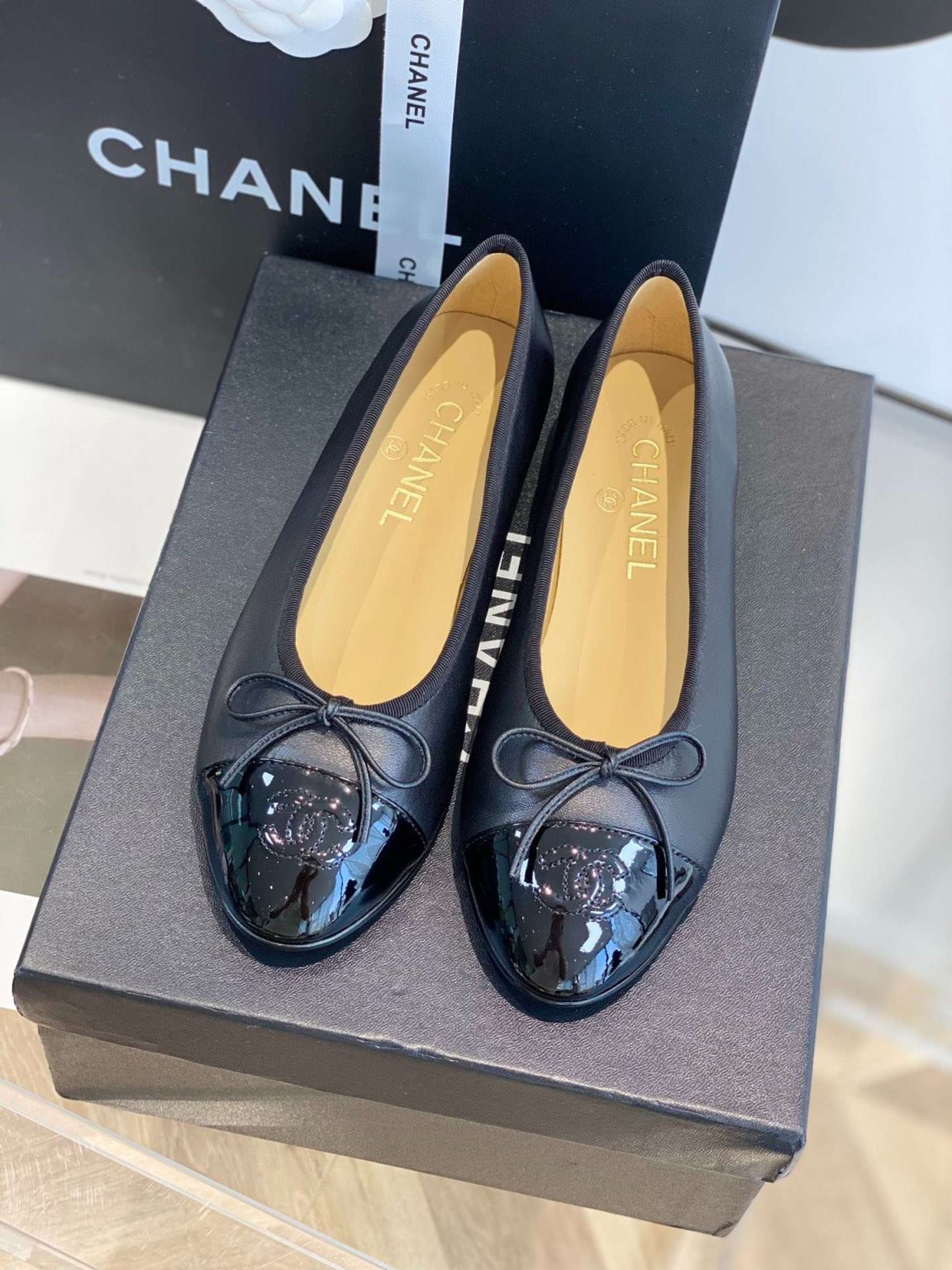 Chanel Ballet Flats Black For Women G02819 Y01552 94305