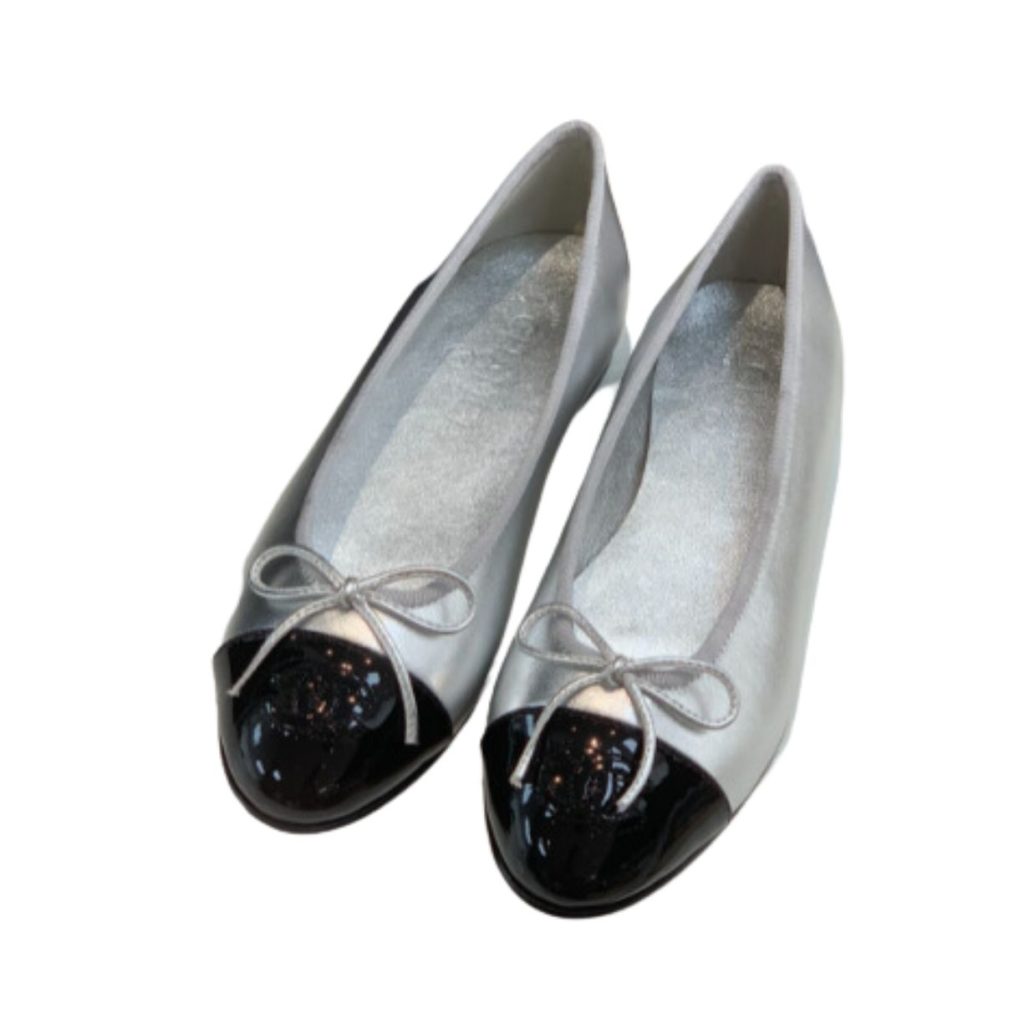 Chanel Ballet Flats Silver For Women