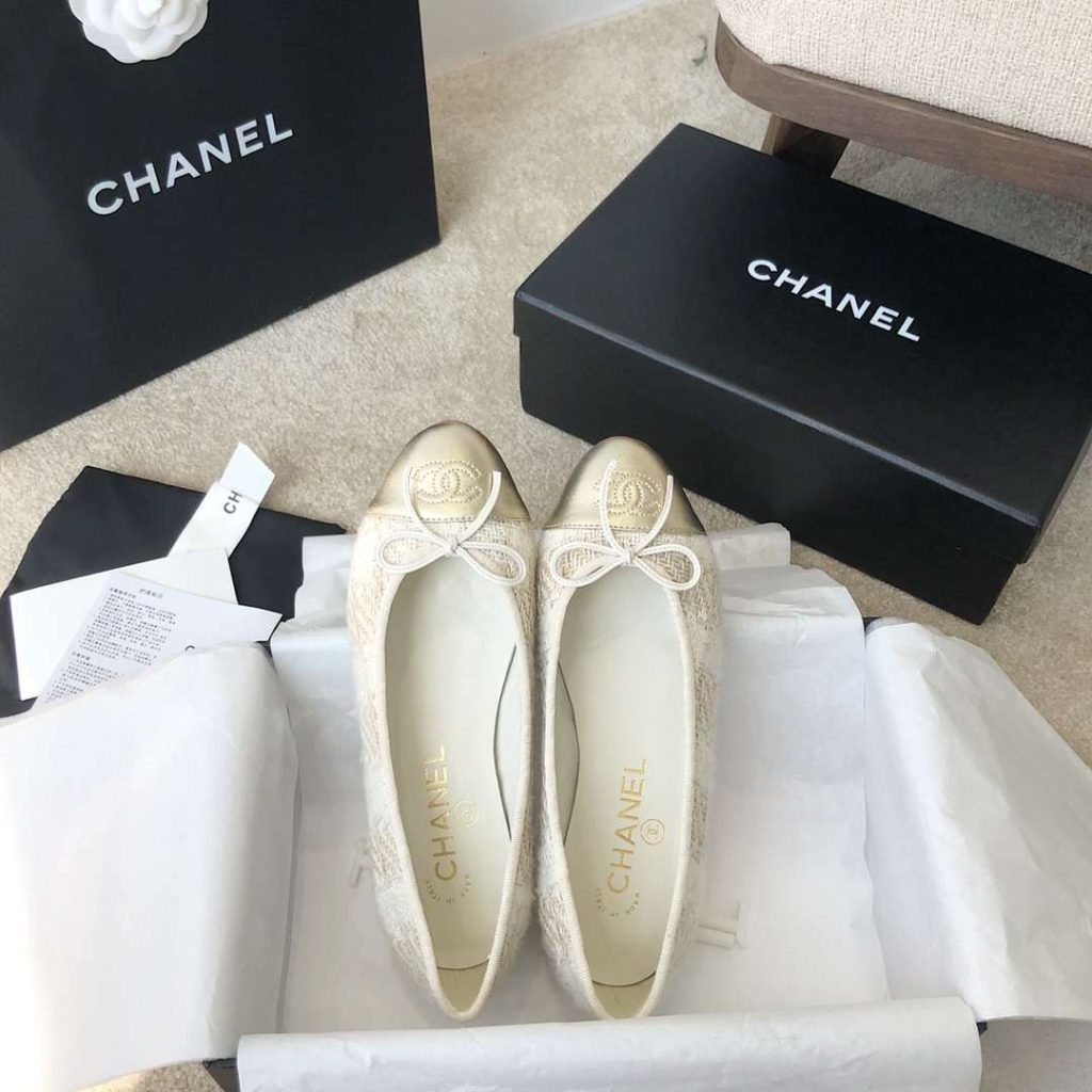 Chanel Ballet Flats White For Women