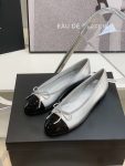 Chanel Ballet Flats Silver For Women