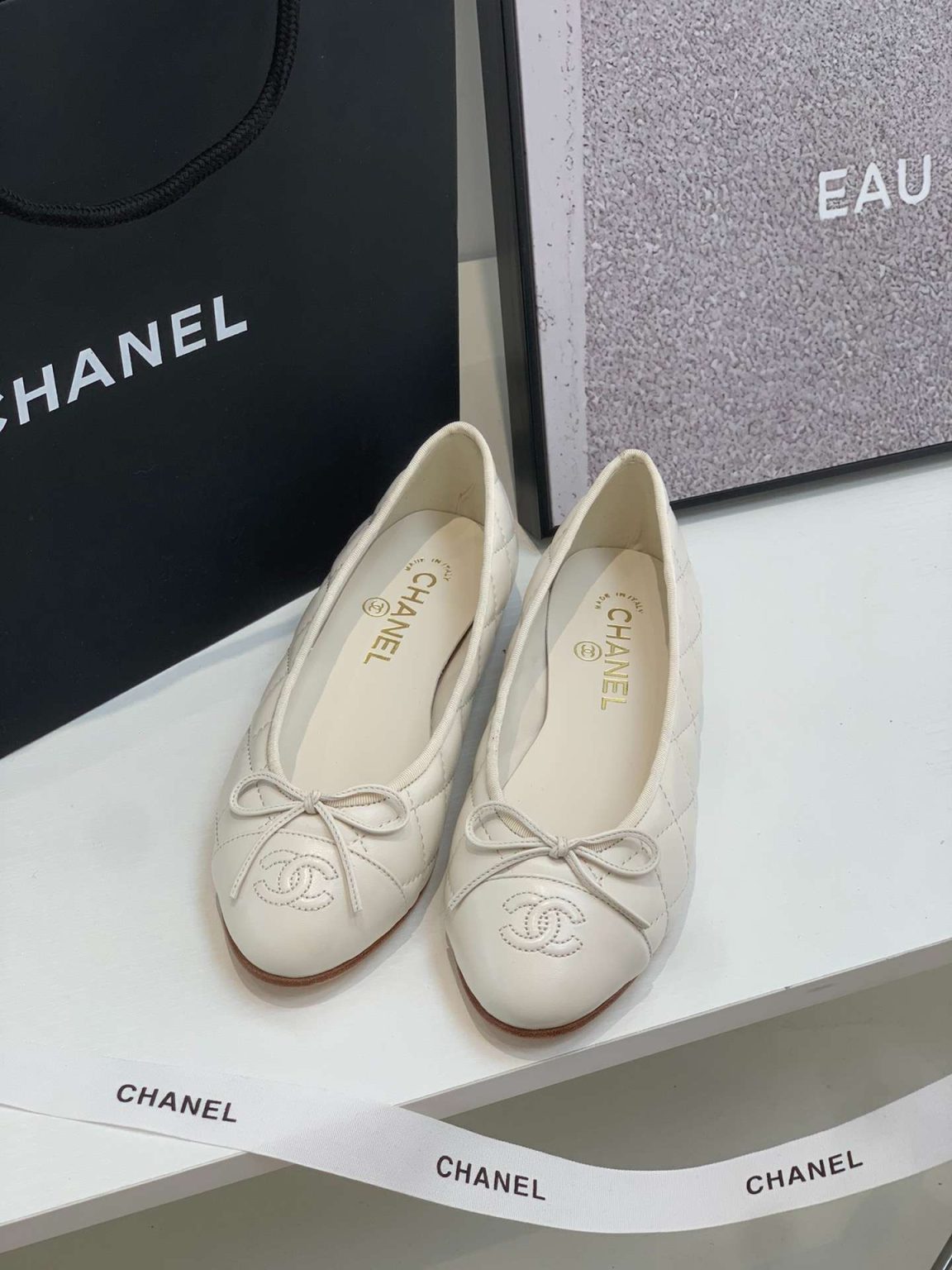 Chanel Ballet Flats White For Women