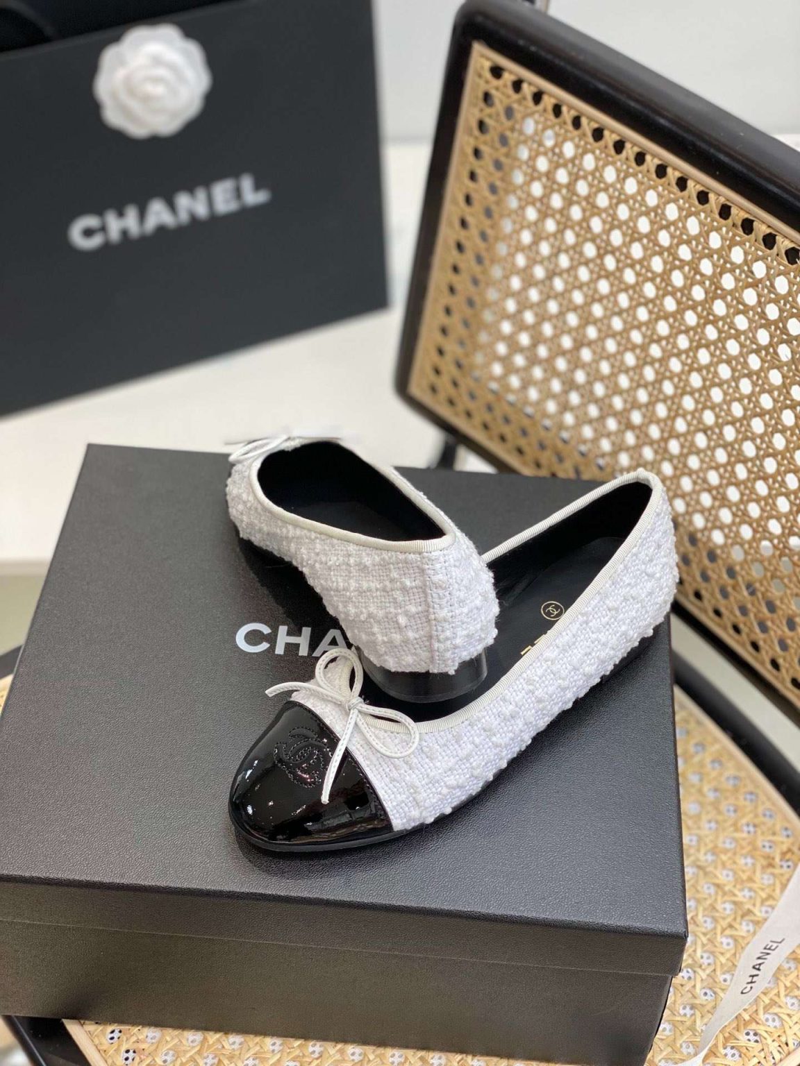 Chanel Ballet Flats White For Women