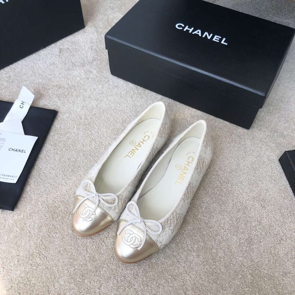 Chanel Ballet Flats White For Women