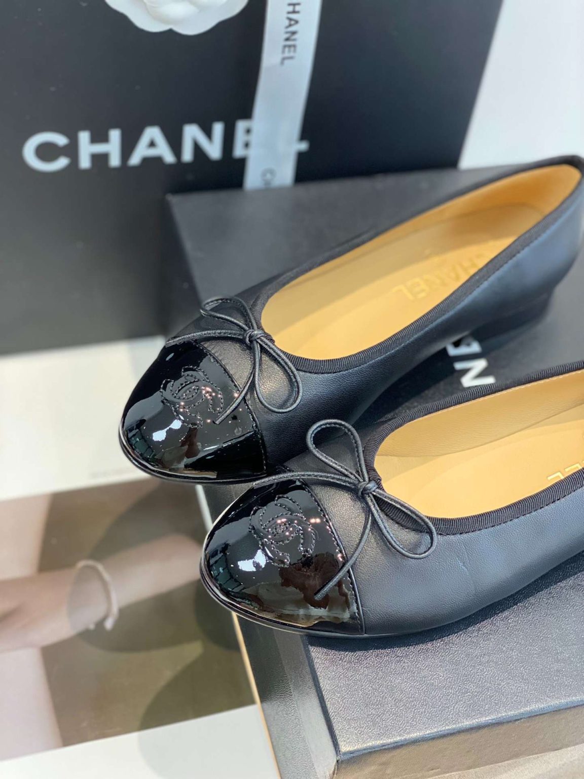 Chanel Ballet Flats Black For Women G02819 Y01552 94305