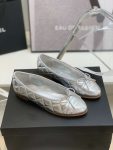 Chanel Ballet Flats Silver For Women