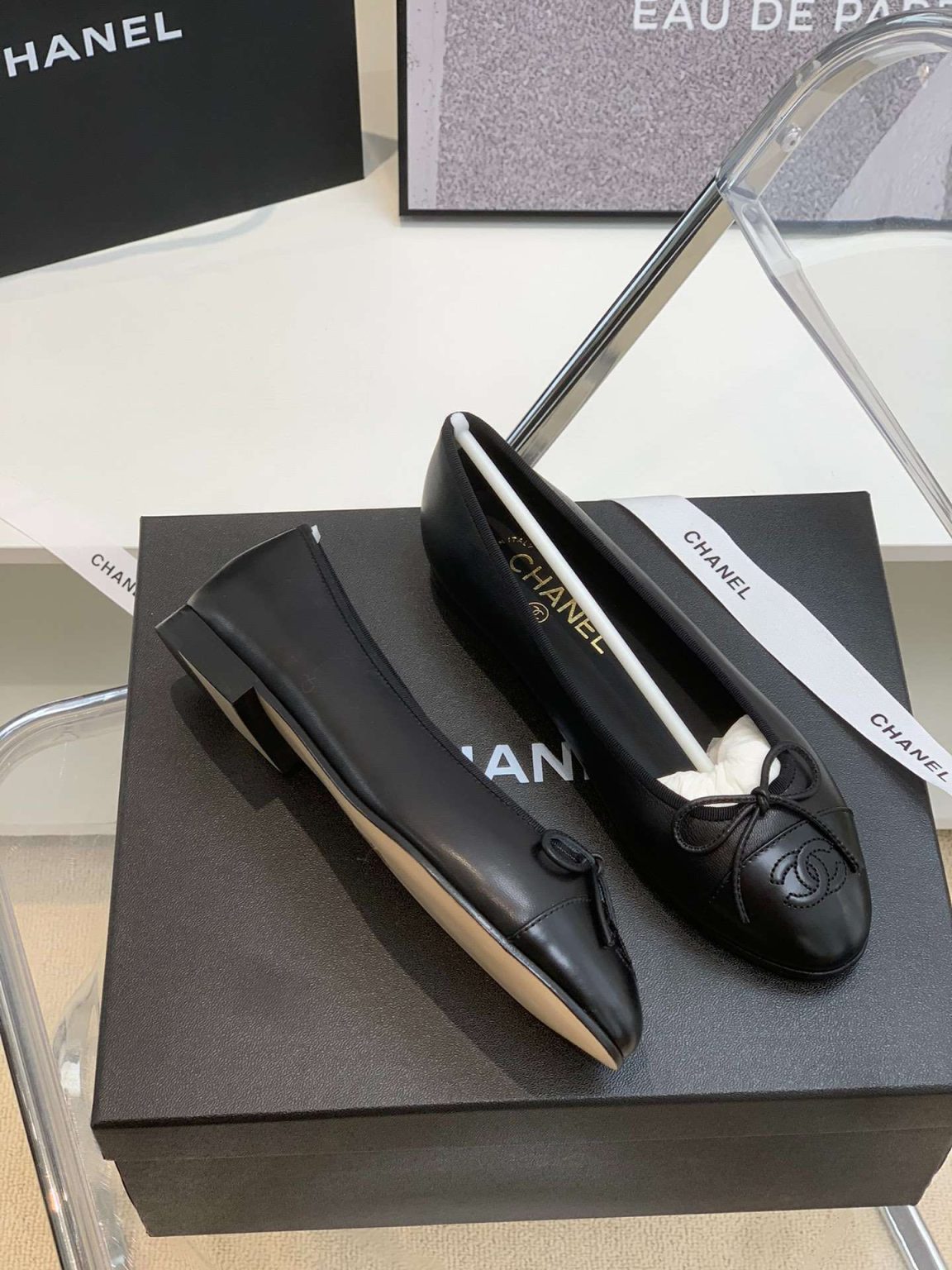 Chanel Ballet Flats Black For Women