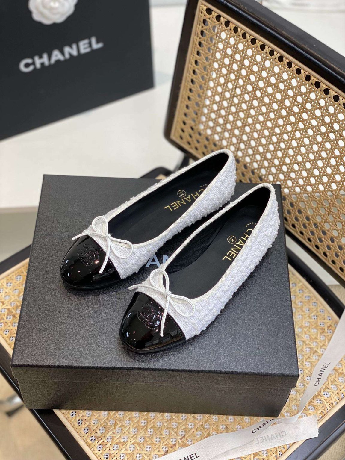 Chanel Ballet Flats White For Women