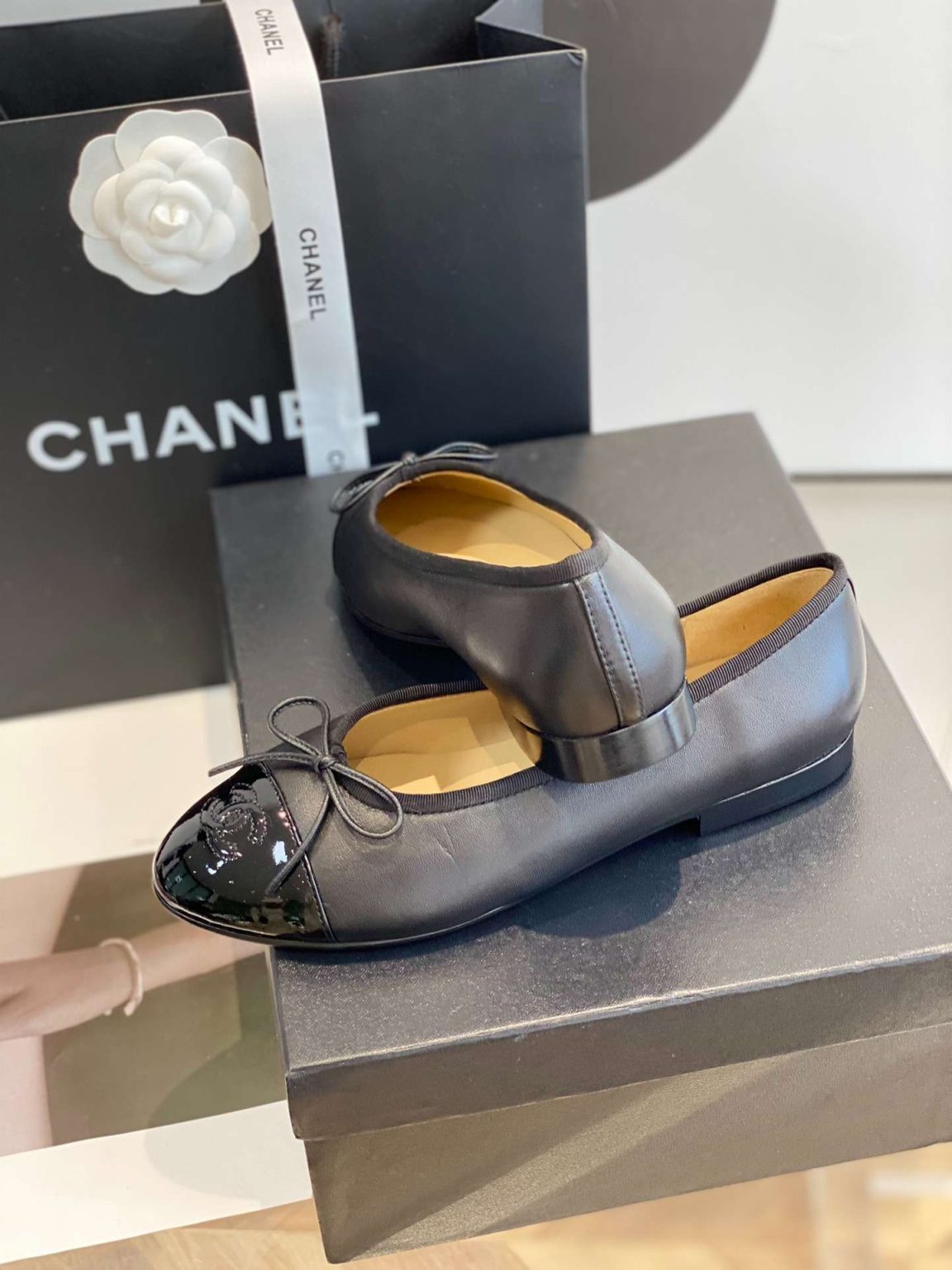 Chanel Ballet Flats Black For Women G02819 Y01552 94305