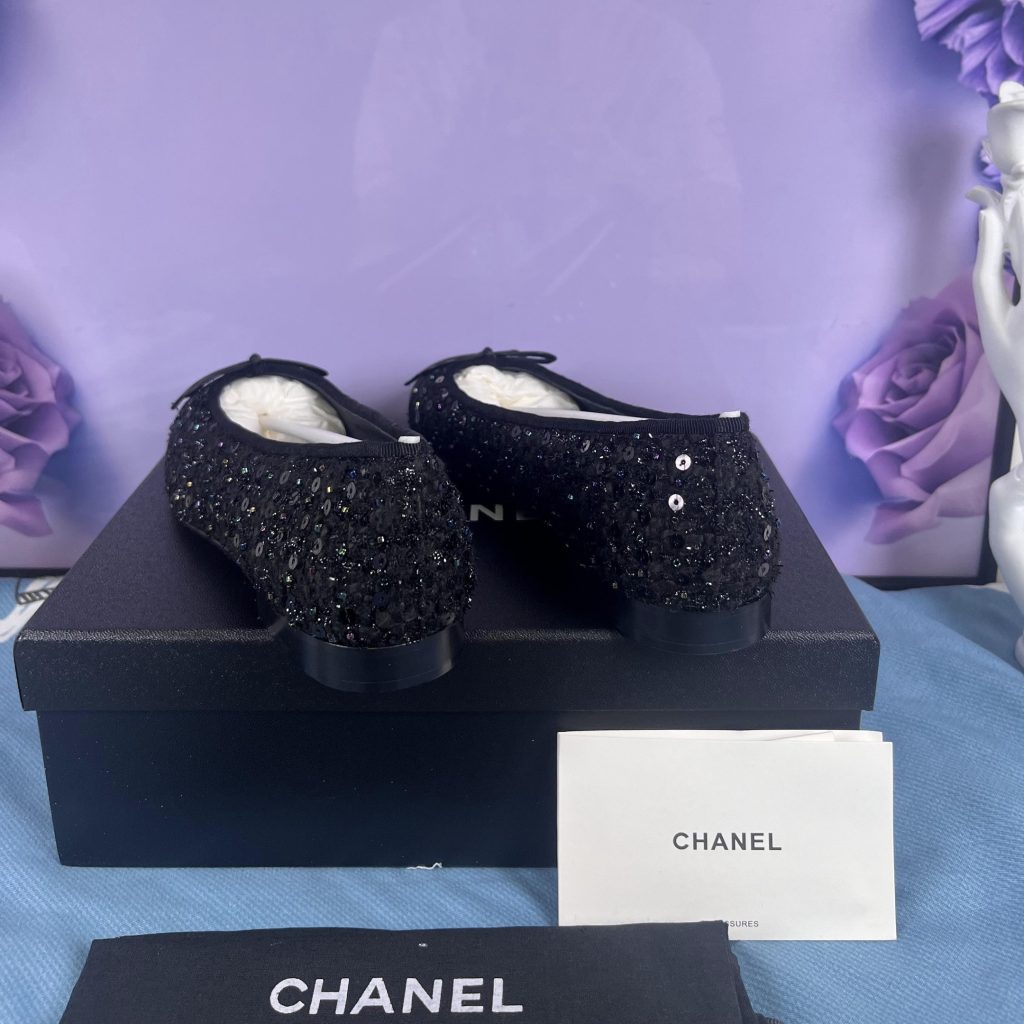 Chanel Ballet Flats Black For Women – 37 EU