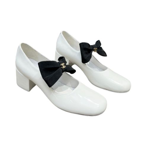 Chanel Bow Mary Jane White For Women