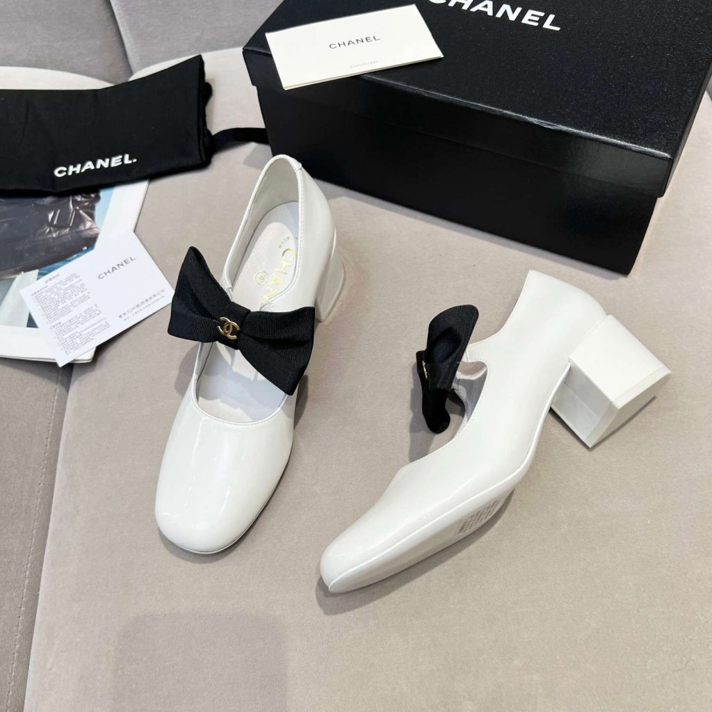 Chanel Bow Mary Jane White For Women