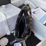 Chanel CC Hobo Bag Black For Women 24cm / 9.4in AS3562