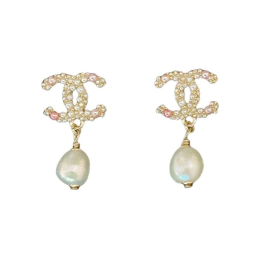 Chanel CC Peals Earrings Gold For Women