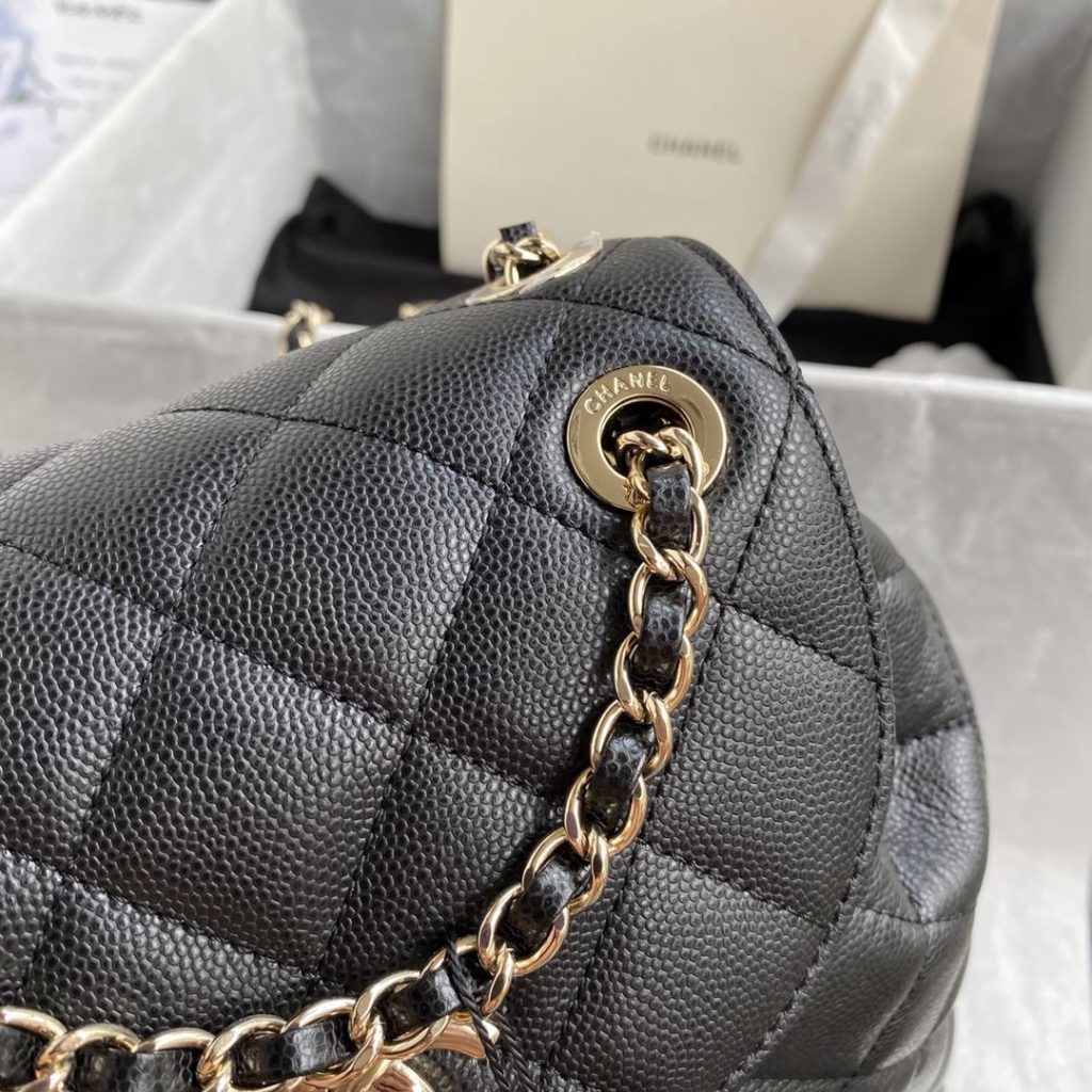 Chanel Caviar Vintage Duma Backpack Black For Women 9.5in / 24cm AS1371