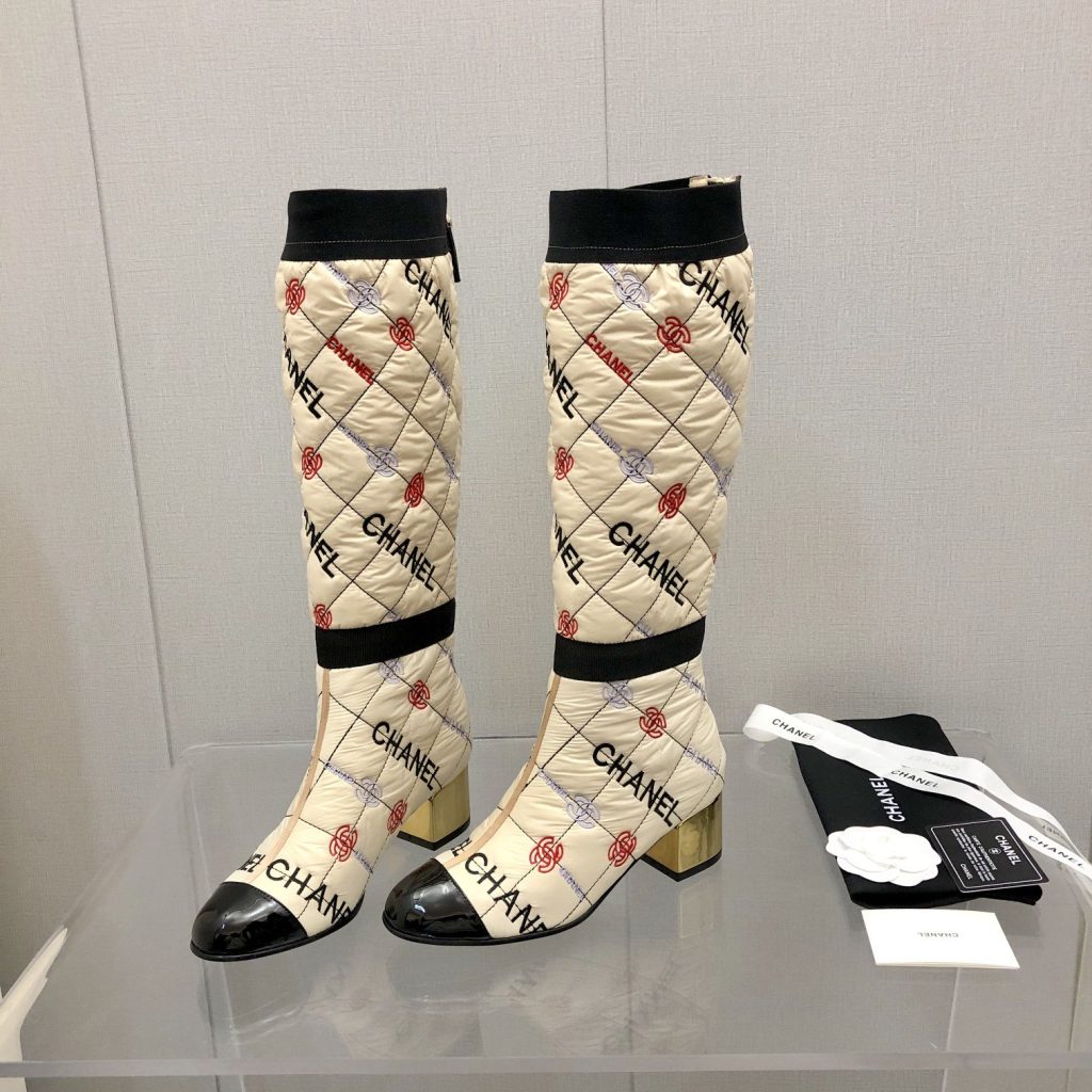 Chanel Classic Electric Embroidered Boot Beige For Women