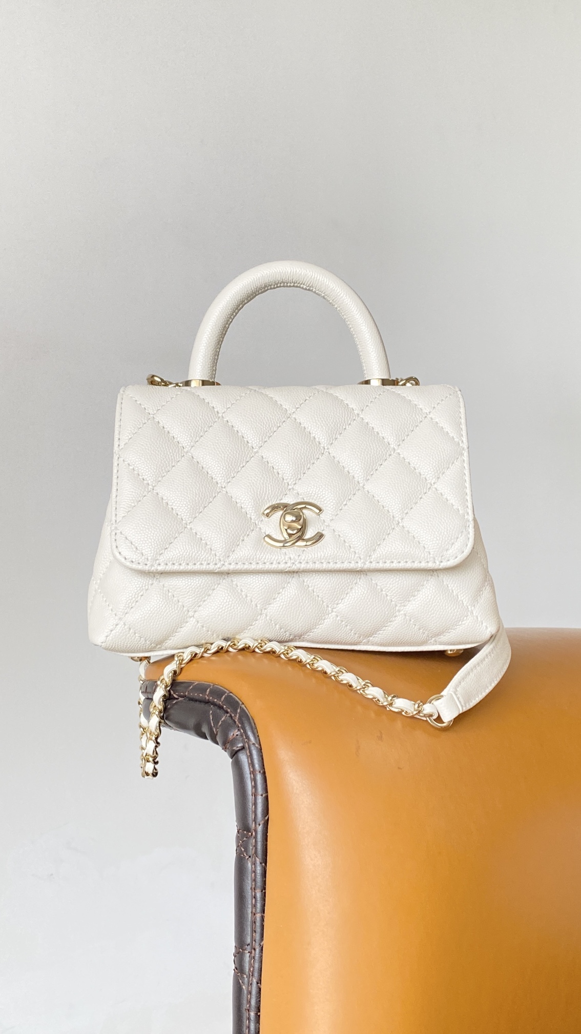 Chanel Coco Handle Mini Bag White For Women 5,1in/13cm