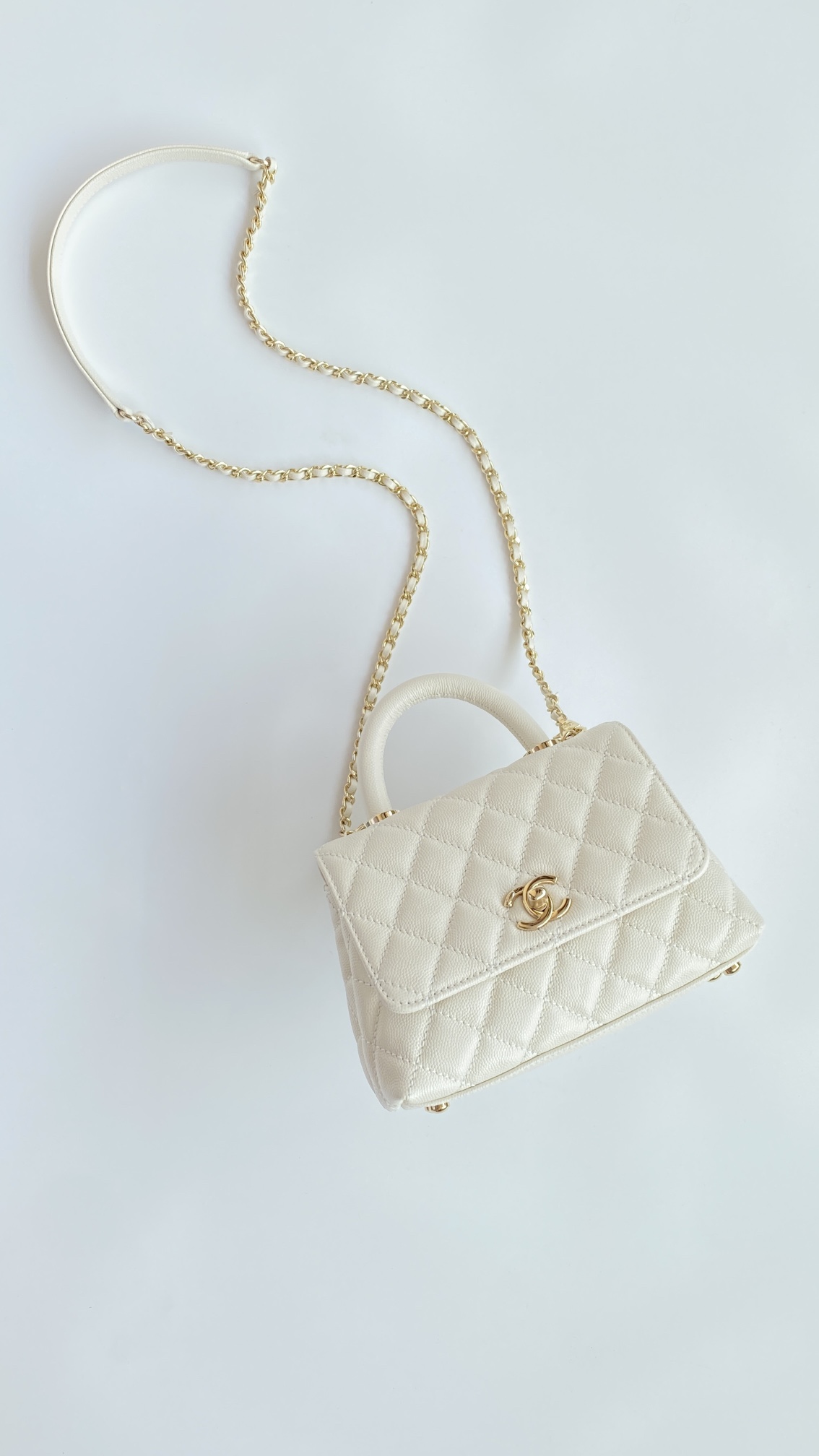 Chanel Coco Handle Mini Bag White For Women 5,1in/13cm