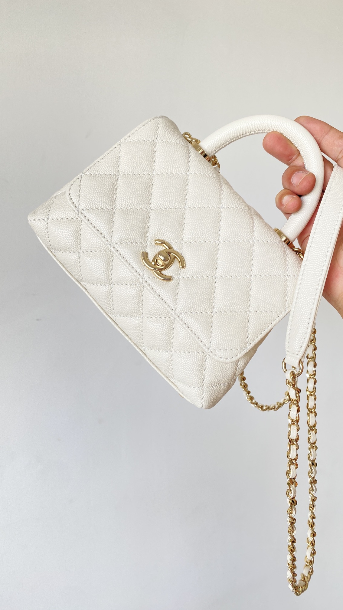 Chanel Coco Handle Mini Bag White For Women 5,1in/13cm