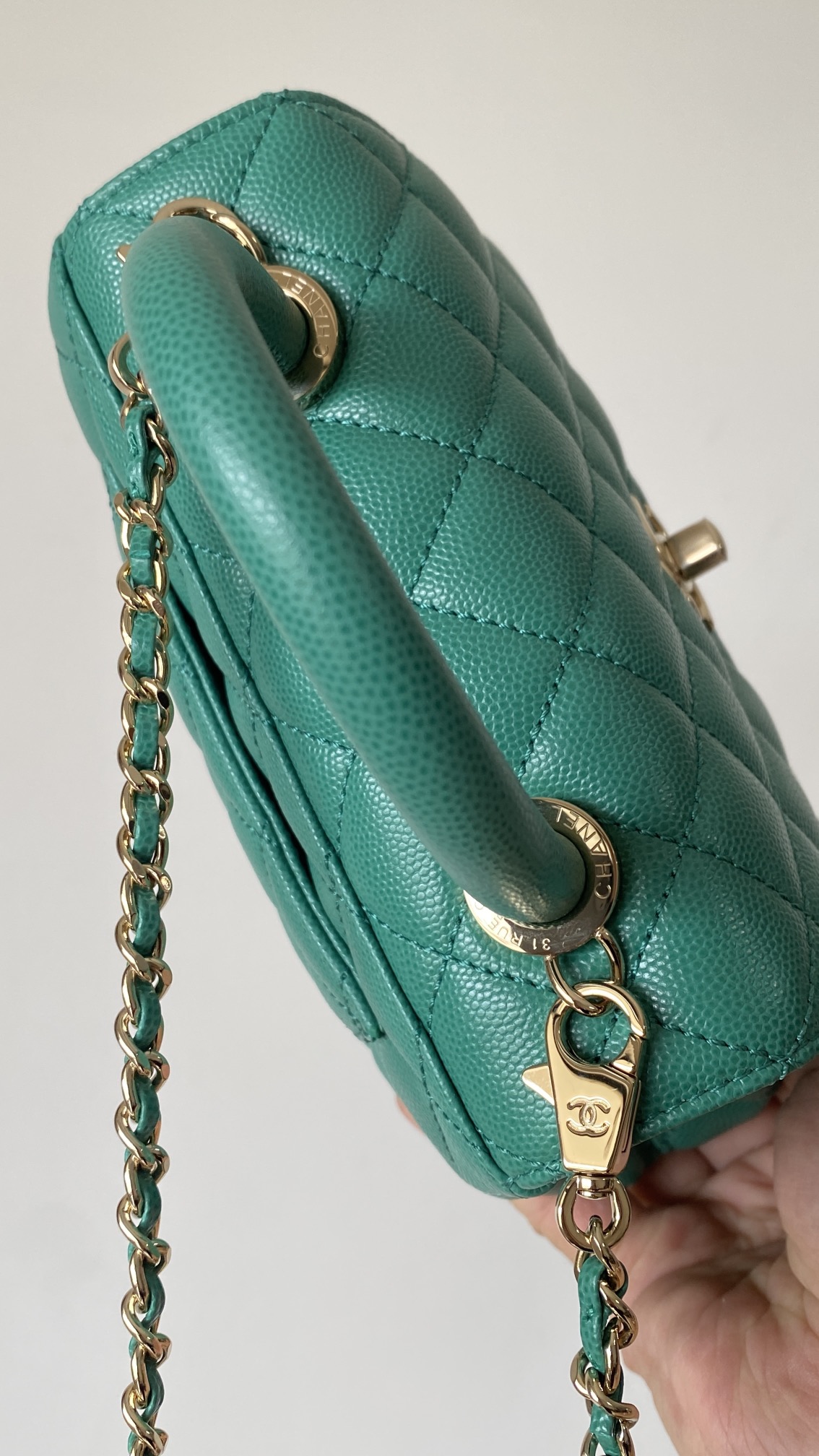 Chanel Coco Handle Mini Bag Green For Women 5,1in/13cm