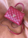 Chanel Coco Handle Mini Bag Bunrgundy For Women 5,1in/13cm