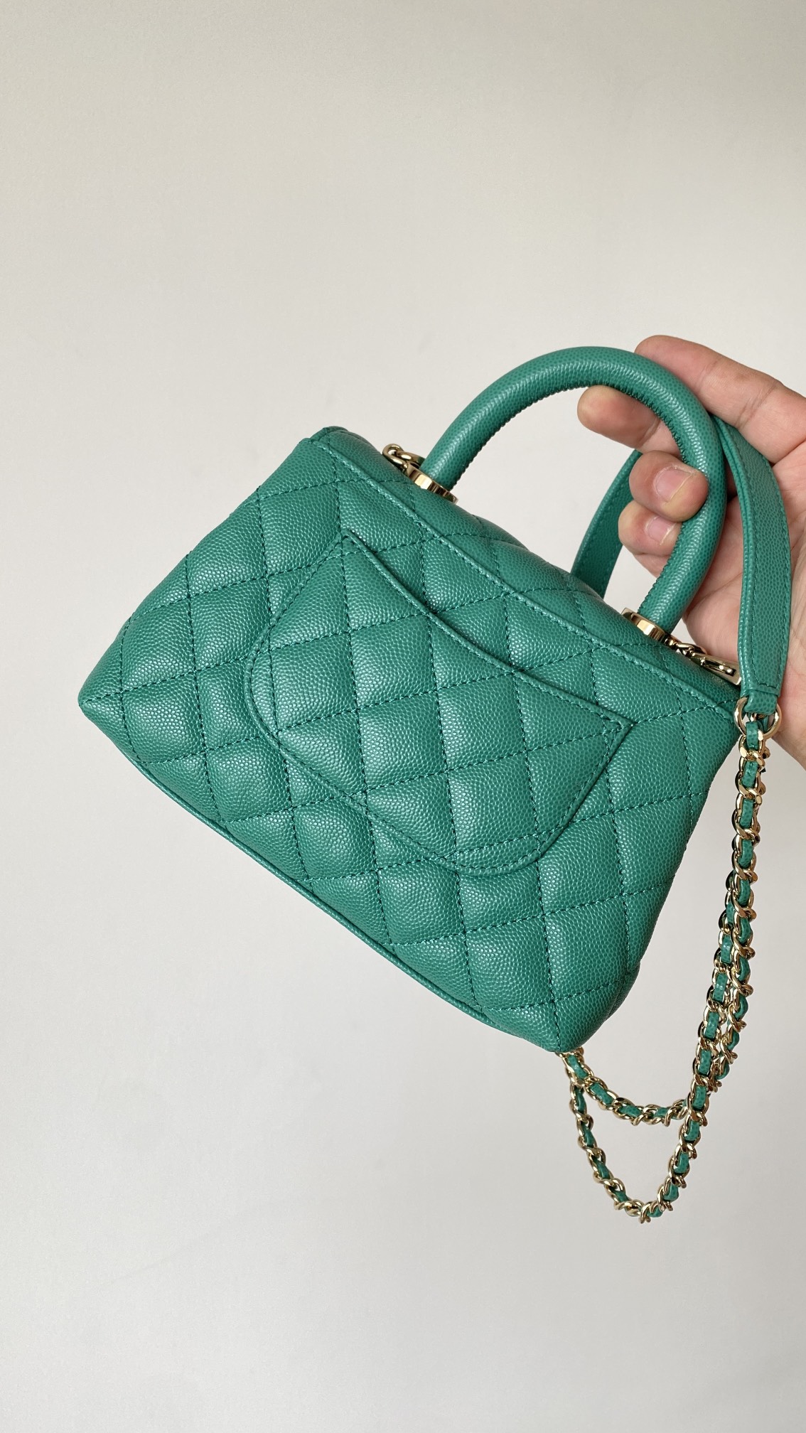 Chanel Coco Handle Mini Bag Green For Women 5,1in/13cm