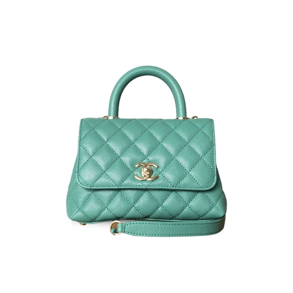 Chanel Coco Handle Mini Bag Green For Women 5,1in/13cm