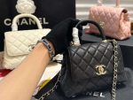 Chanel Coco With Top Handle Bag Black For Women 9.4in/24cm