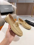 Chanel Colorful Double C Logo Loafers Brown For Women