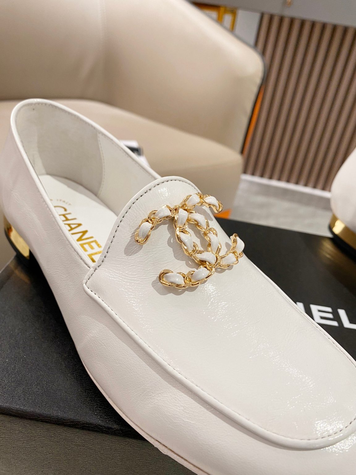 Chanel Colorful Double C Logo Loafers White For Women