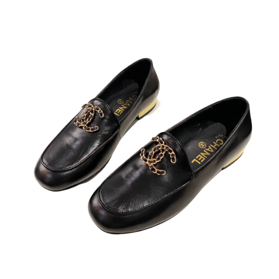 Chanel Colorful Double C Logo Loafers Black For Women