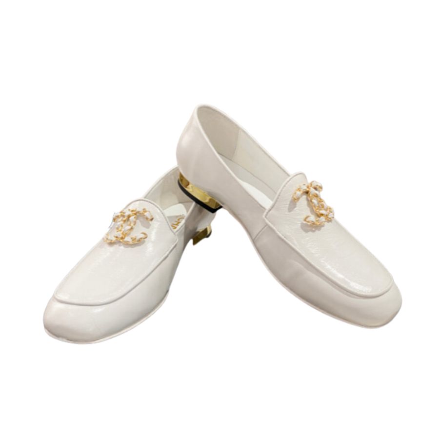 Chanel Colorful Double C Logo Loafers White For Women