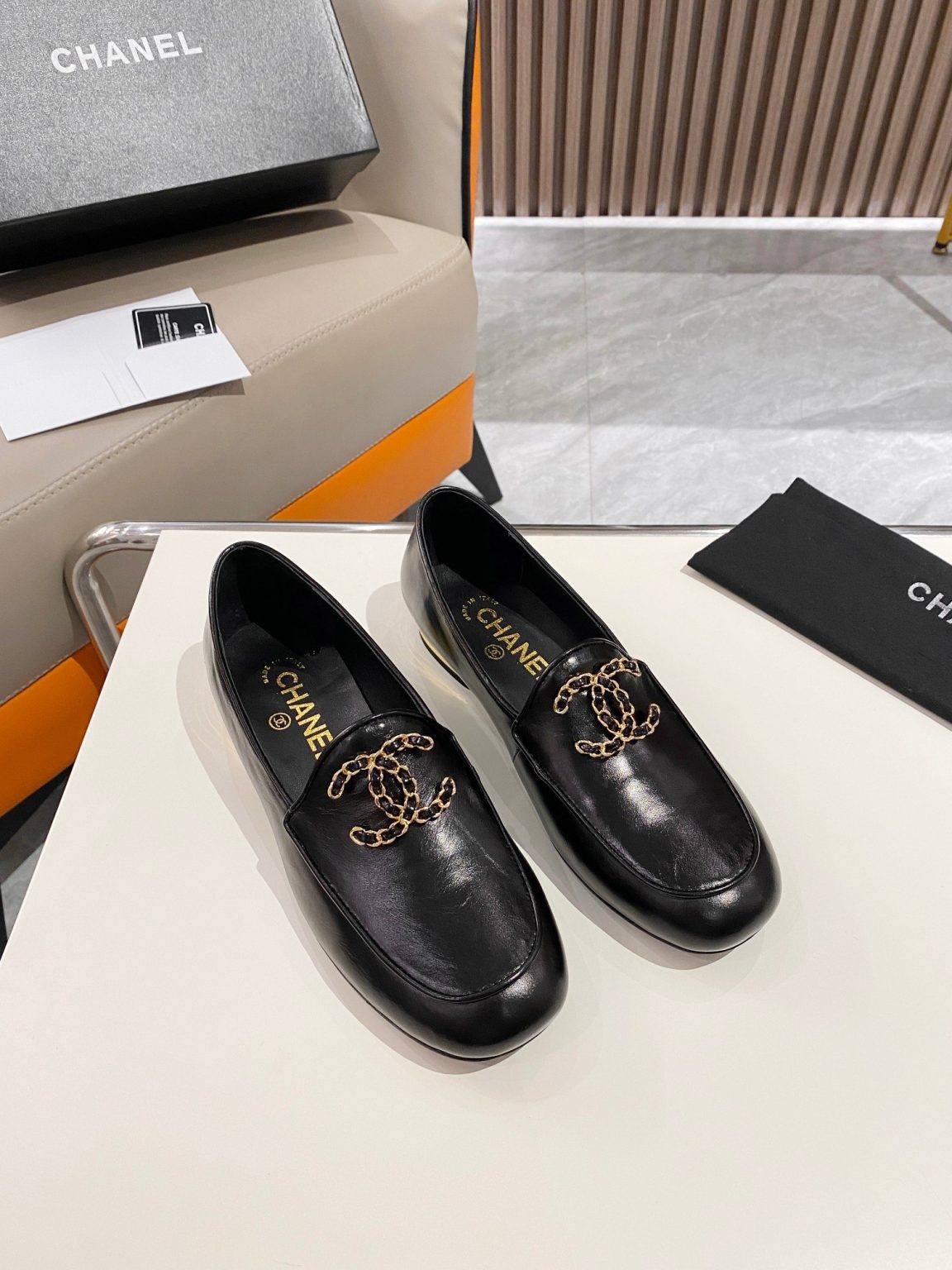 Chanel Colorful Double C Logo Loafers Black For Women