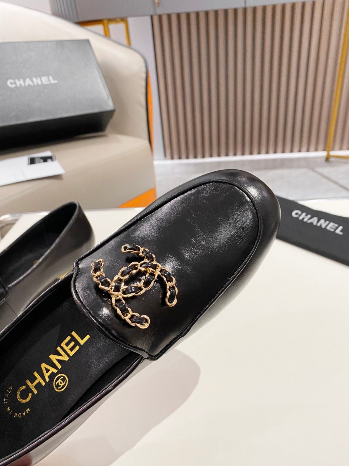 Chanel Colorful Double C Logo Loafers Black For Women