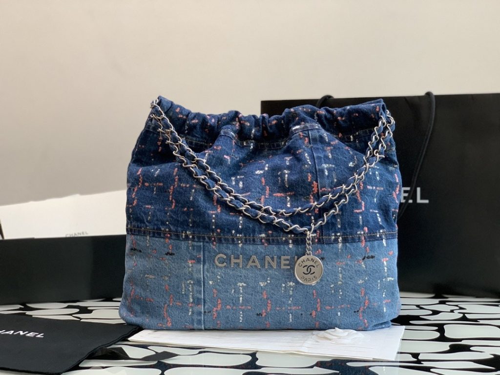 Chanel Demin Medium Bag Blue For Women 38.5cm / 15.1in