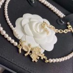 Chanel Double Pearl Crown Necklace White For Women