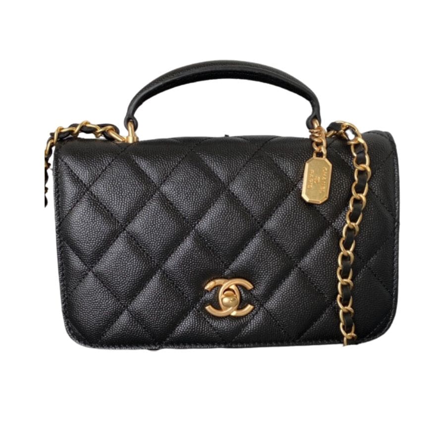 Chanel Flap Bag Black/Pink/White For Women 20cm / 7.9in