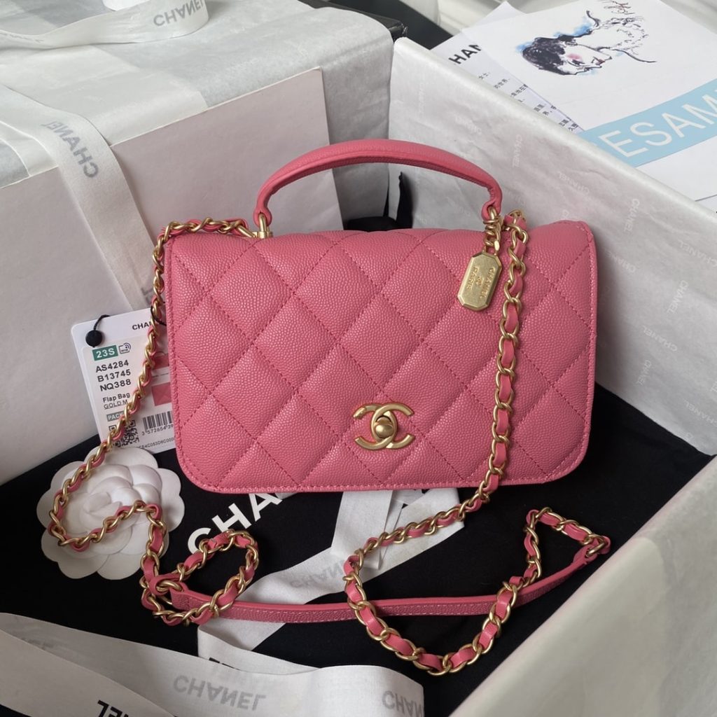 Chanel Flap Bag Black/Pink/White For Women 20cm / 7.9in