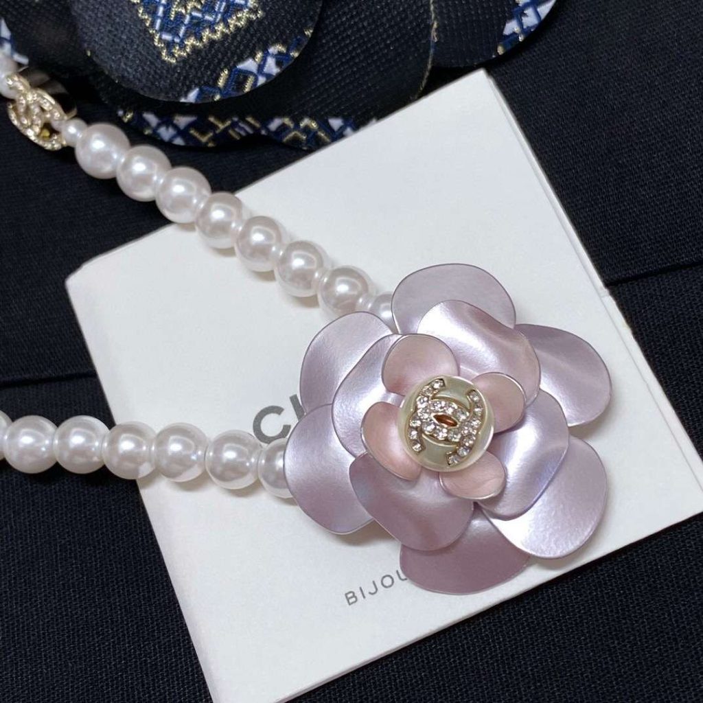 Chanel Flower Necklace White For Women