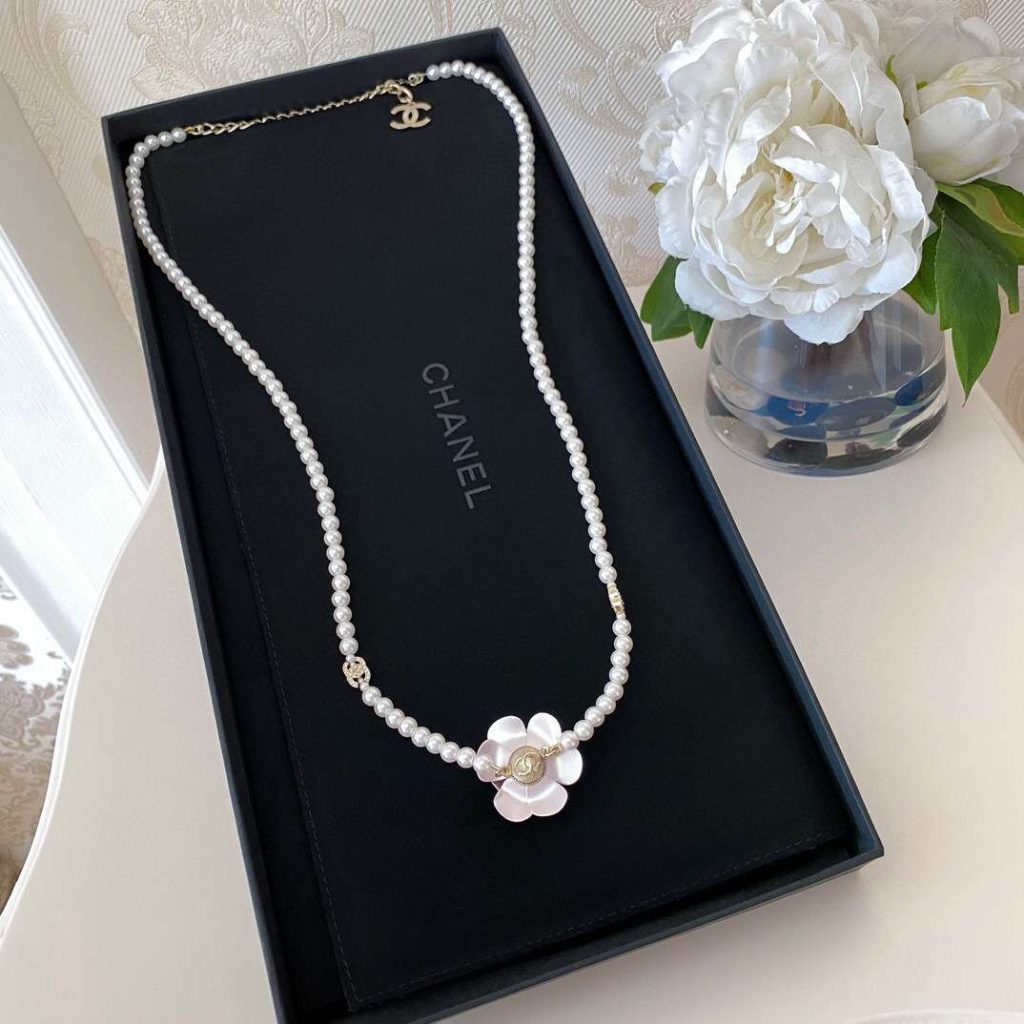 Chanel Flower Necklace White For Women